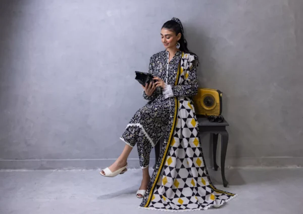 Regalia Identic Separates Unstitched Khaddar Vol 6 3pc | BH196281995 - Image 2