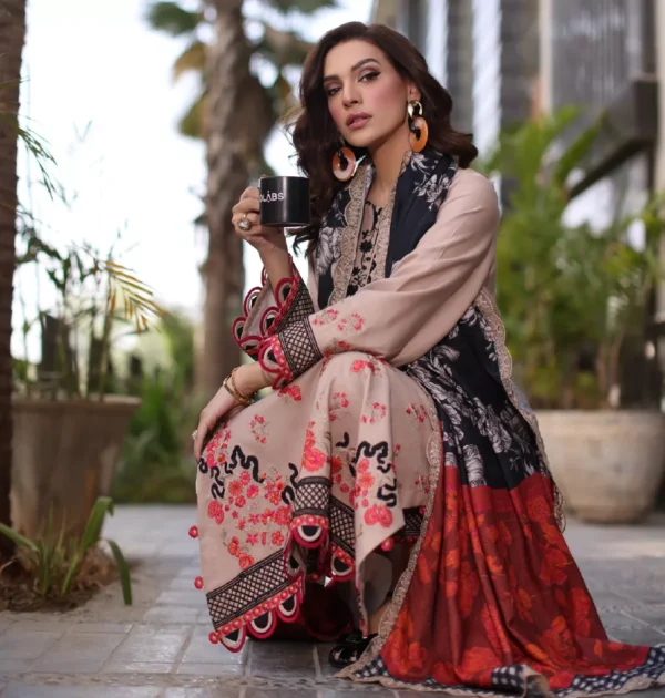 Charizma Pashmina Collection Vol 2 Embroidered Series 3pc | PS4-10 - Image 3