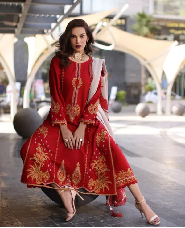 Charizma Pashmina Collection Vol 2 Embroidered Series 3pc | PS4-13 - Image 4