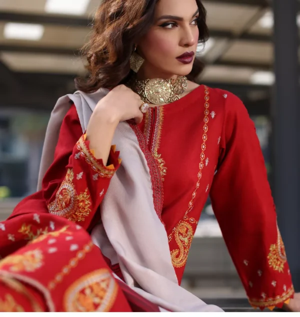 Charizma Pashmina Collection Vol 2 Embroidered Series 3pc | PS4-13 - Image 2