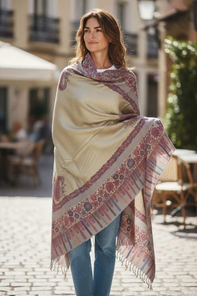 Handwoven Kani shawl winter wear Pakistan
